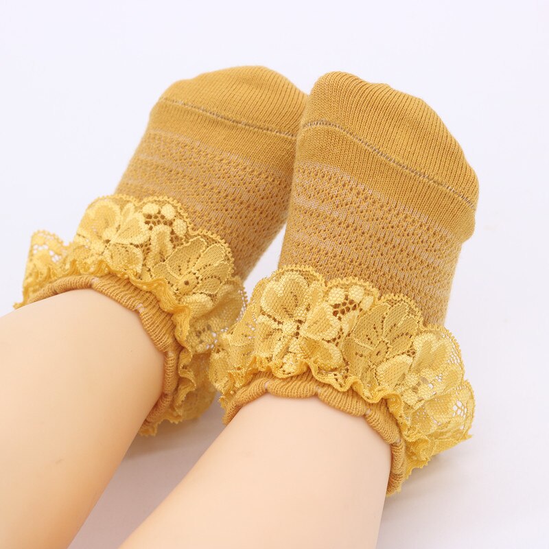 Sommer Kinder Socken Baby Mädchen Rüsche Socke Nette Baby Rüschen Kleinkind Baby Floral Spitze Kleinkind Mesh Socken für mädchen: Beige / 1-2Years