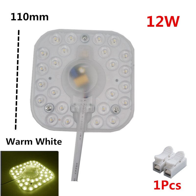 Loftslamper led modul  ac220v 230v 240v 6w 12w 18w 24w 36w led lys udskift loftslampe lyskilde praktisk installation: 12w varm hvid