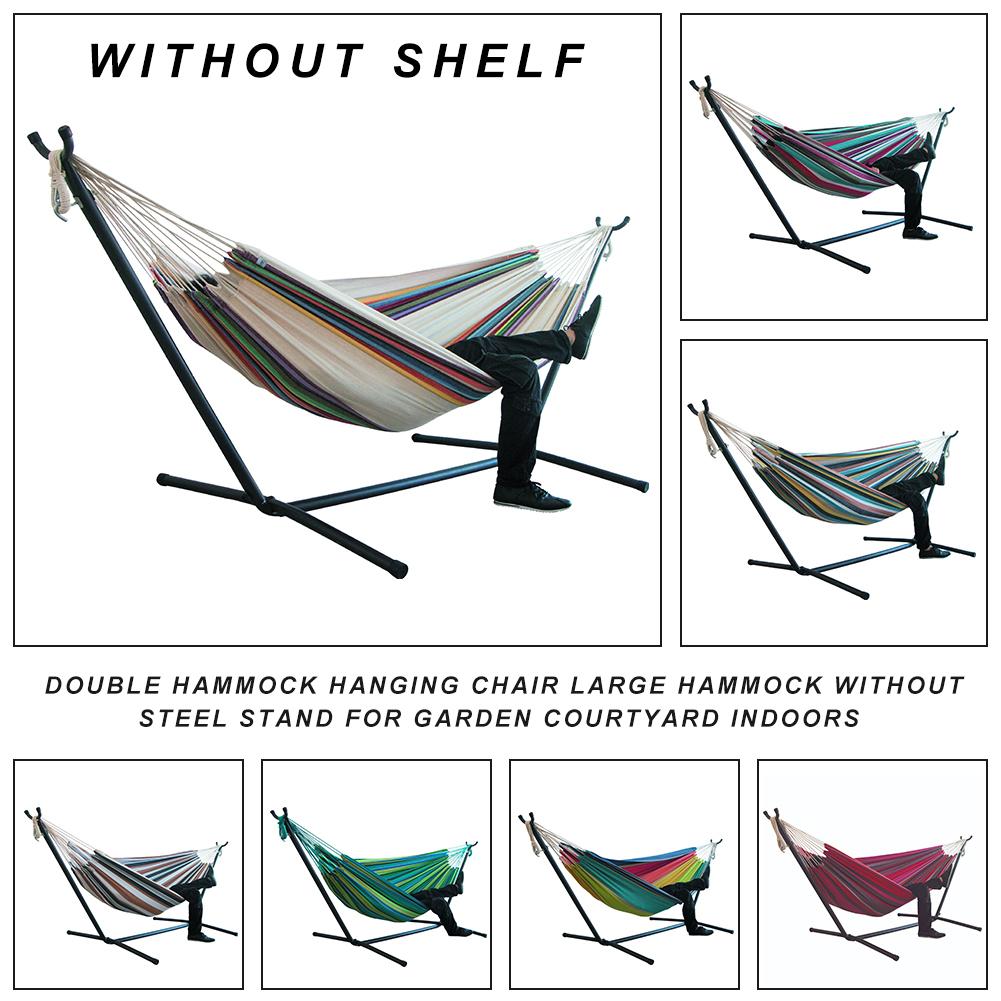 Hamaca Individual Doble, silla colgante ensanchada, hamaca grande sin soporte de acero para jardín, patio interior/sin estante