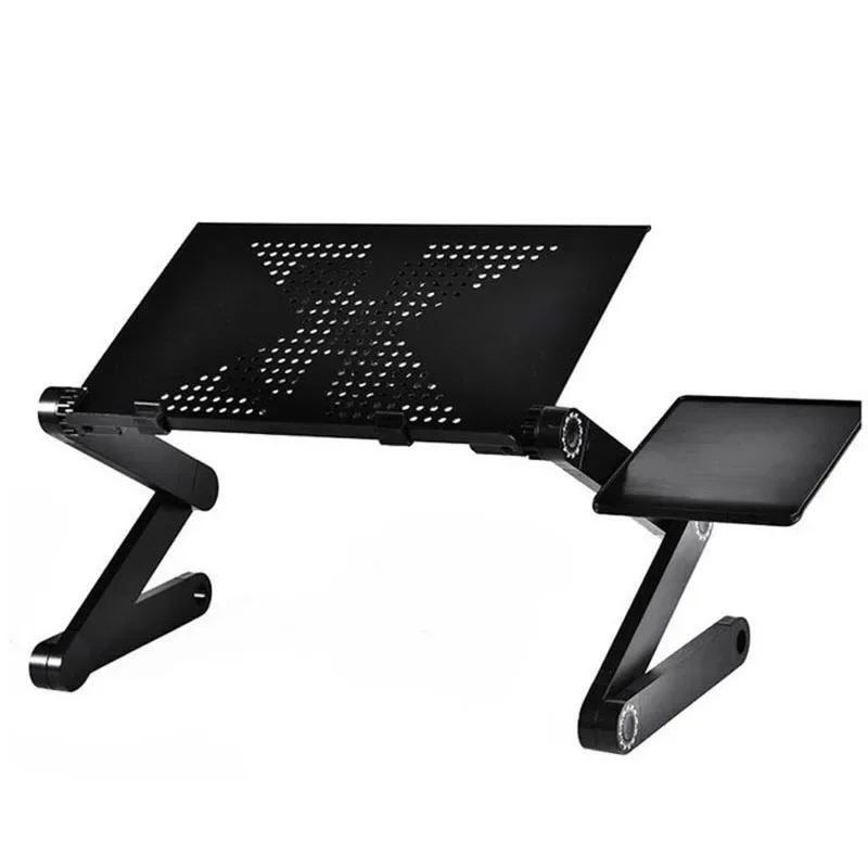 Laptop Table Stand and Lap Desk Adjustable Riser Portable with Mouse Pad Aluminum Laptop Cooling Holder desk for bed desktop: PURPLE
