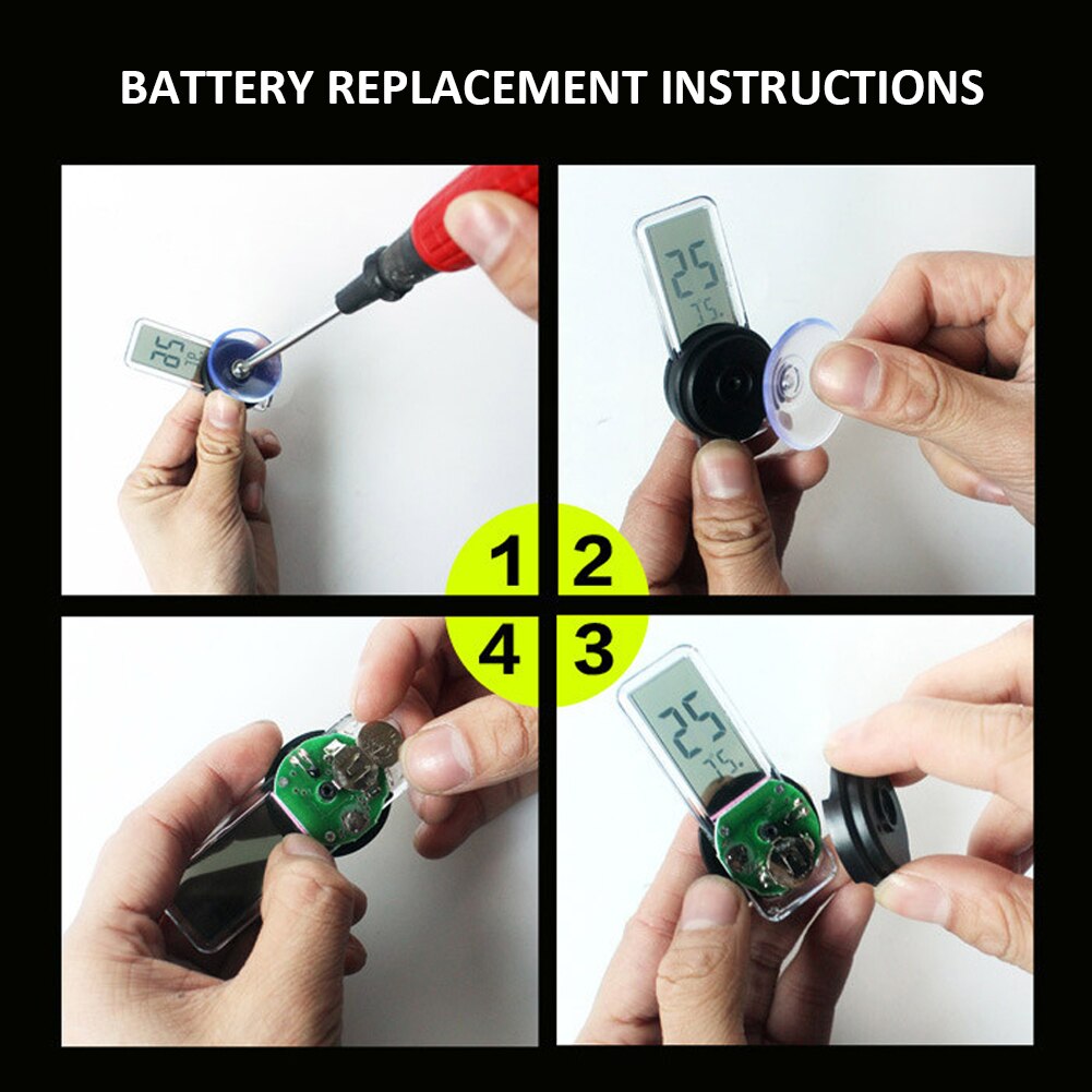 For Incubator Reptile Tanks Thermometer Hygrometer LCD With Suction Cup Electronic Digital Display Temp Humidity Monitor Meter