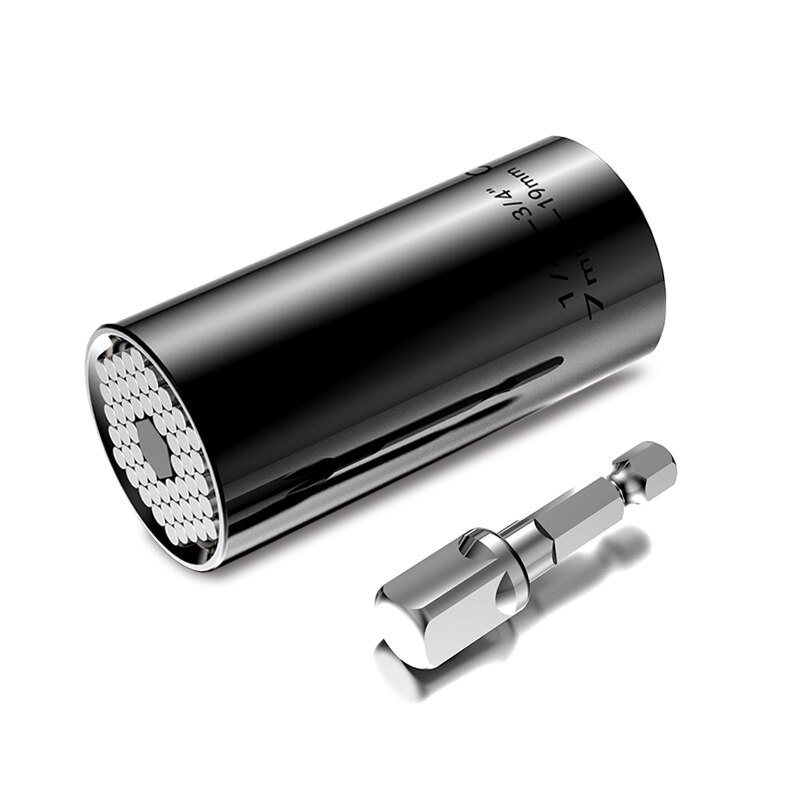 7-19mm universal momentnyckelhuvud set hylshylsa borrmaskin spärrbussning nyckel magisk nyckel grepp handverktyg gör-det-själv-verktyg yl: 2 st svart
