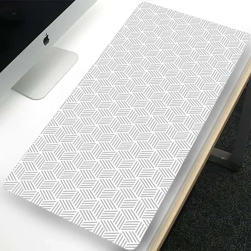Tapis de souris de joueur noir et blanc, fond en caoutchouc antidérapant et résistant à l'usure avec bord cousu, tapis de clavier adapté au travail 400x900: XXS / bleu foncé