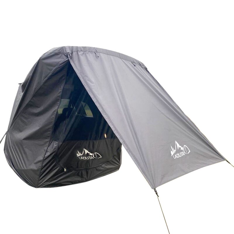 Laduta bil bagagerumstelt solskærm regntæt bagklap skygge markise telt til bil selvkørende tur grill udendørs camping: Sort