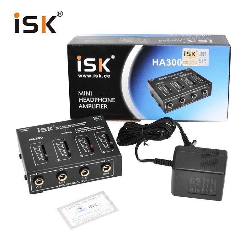 Original ISK HA300 portable Mini 4-channel stereo headphone amplifier low noise high magnification clear&amp;nature sound