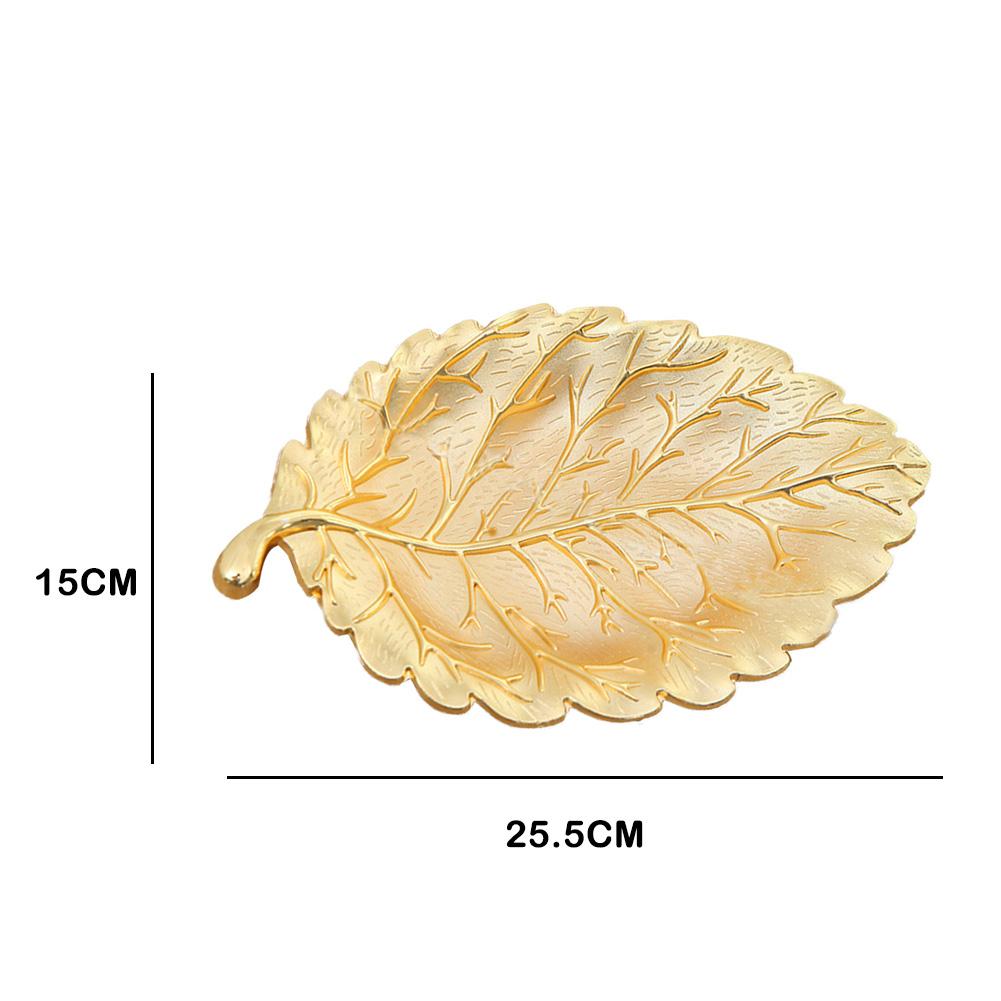 Assiettes à vaisselle en forme de feuilles en alliage de Zinc, casserole de stockage assiettes à fruits pour décoration de la maison bijoux bibelot outil de plateau de vanité