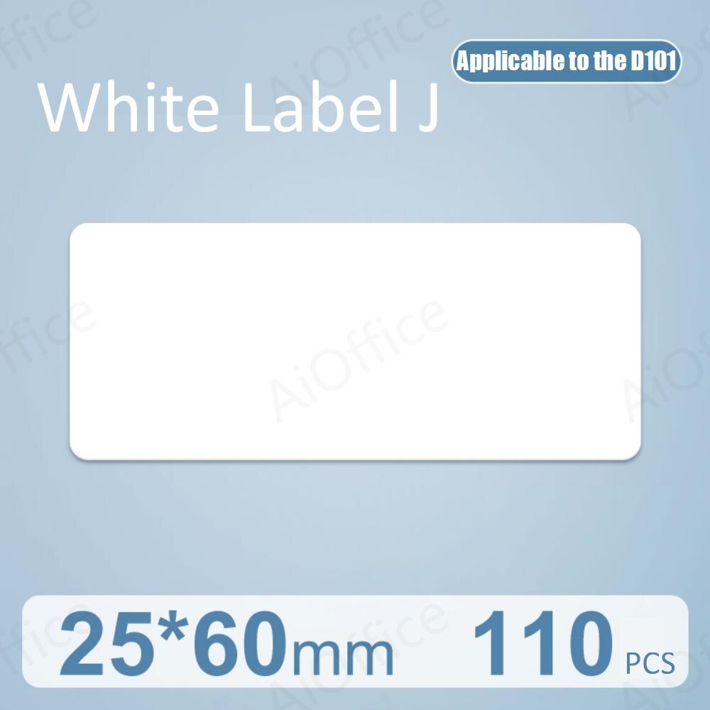 NIIMBOT D101 D11 0 Mini białe naklejki etykiety drukarki anty-olej wodoodporny odporny na rozdarcie dla supermarketu metka z ceną rolkę papieru: White 25X60mm