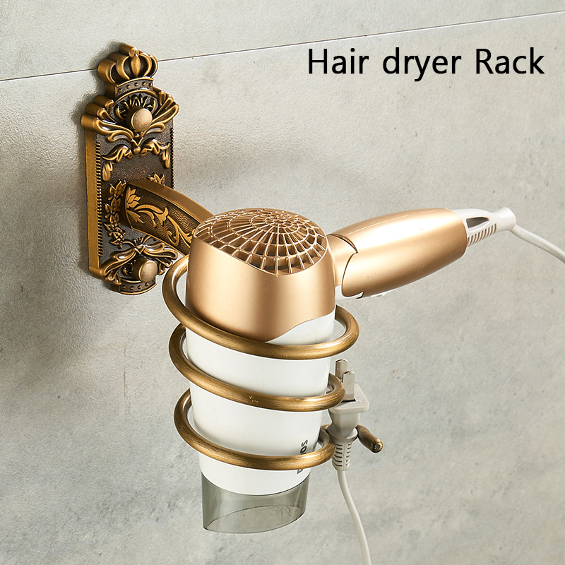 Antieke Badkamer Hardware Set Muur-Gemonteerde Handdoekrek Toiletborstel Rek Föhn Rek Zeepbakje Douche Hoekrek Accessoires: YELLOW