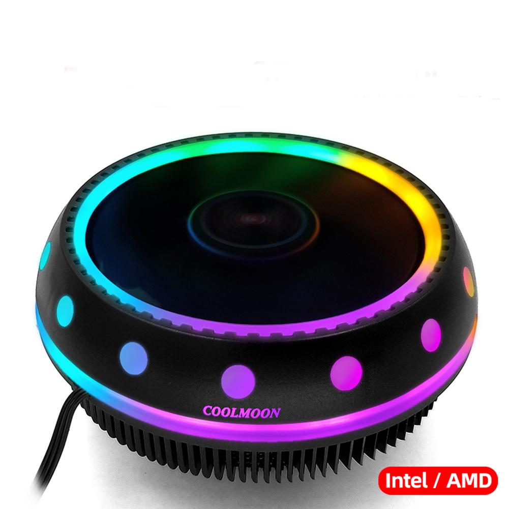 CPU Cooling Fan Desktop Mute Host Intel AMD Universal UFO-shaped RGB Color CPU Radiator: Default Title