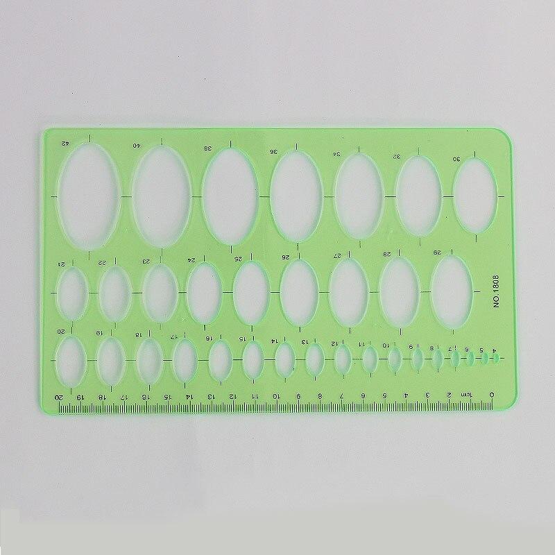 1 pcs Geometry Template Ruler Stencil Drawing Measuring Tool Green Plastic Student Lab Stationery Ruler School Supplies