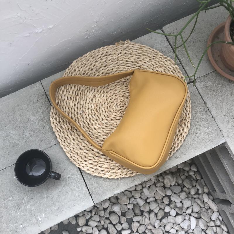 Ais 19 vroege herfst stijl tas dames vintage oksel tas draag-stijl hobo dumplings tas mini tas: Geel