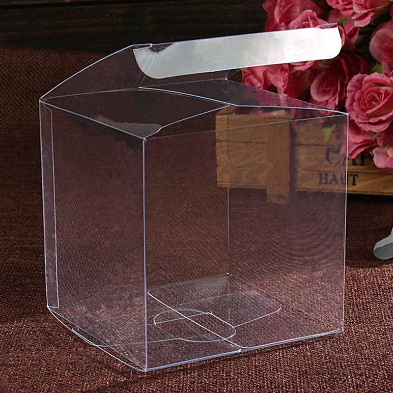 10/25Pcs 4X4X4Cm Clear Plastic Pvc Verpakking Transparante Candy Apple Box Voor Wedding Party Pvc Plastic Verpakking Doos