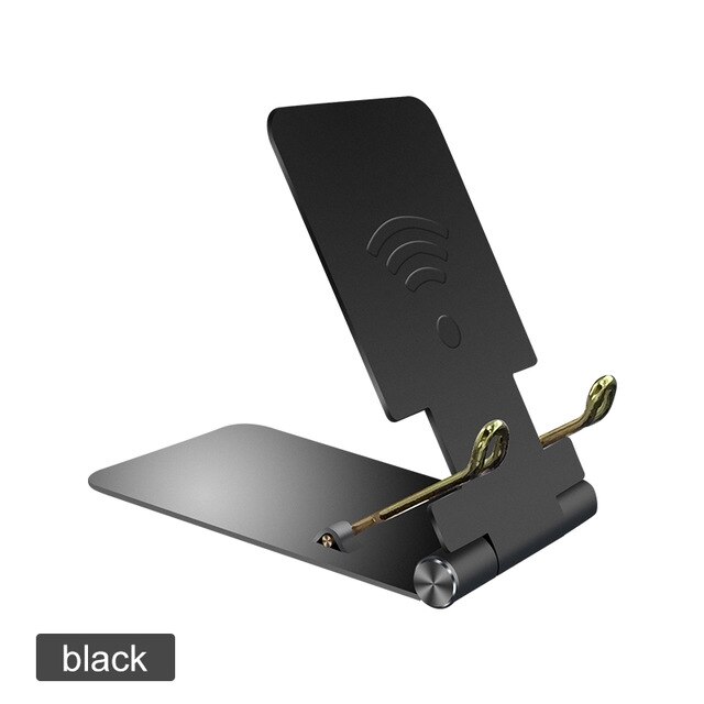 Mini Desk Adjustable Metal Stand Mobile Portable Smartphone Support Tablet Stand for iPhone 11 XS Cell Folding Phone Holder: black