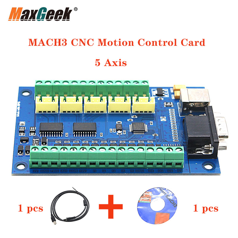 Maxgeek mise à niveau MACH3 CNC carte de contrôle 5 axes CNC carte de rupture 100KHz USB câble pour CNC gravure 12-24V