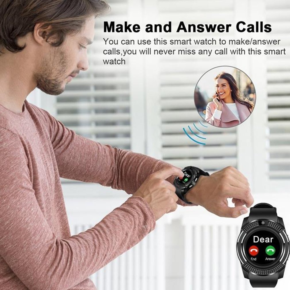 Waterdichte Slimme Horloge Mannen Met Camera Smartwatch Stappenteller Hartslagmeter Sim-kaart Horloge