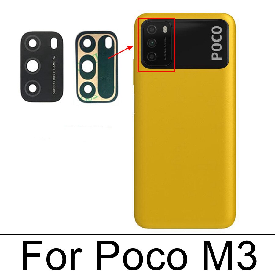 Back Rear Camera Glass For Xiaomi POCO M4 Pro M3 F1 F2 F3 X3 NFC F4 GT X4 Pro 5G Main Camera Lens Cover Replacement+Adhesive