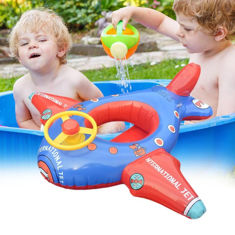 Opblaasbare Zwemmen Ring Cartoon Vliegtuigen Seat Vliegtuig-vormige Float Cirkel Kids Baby Zwembad Float Speelgoed Zomer Opblaasbare Water Spelen