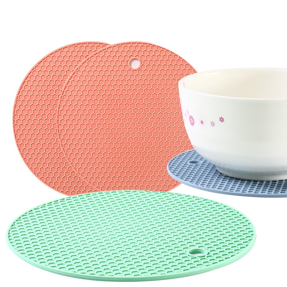 18cm runda värmebeständig silikonmatta dryck koppunderlägg halkskärm bordsfat matbordstillbehör