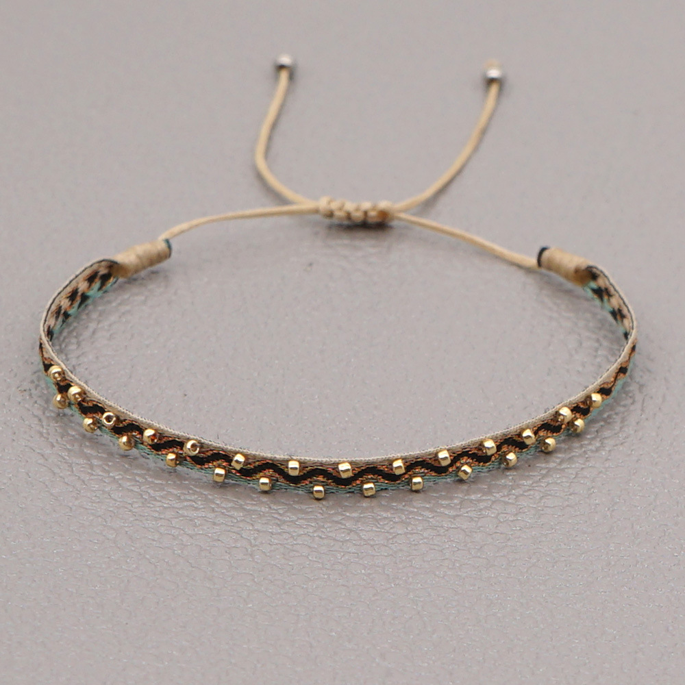 KKBEAD Colombia pulsera joyería tela cinta Pulseras de tela para mujer Pulseras tejidas hechas a mano