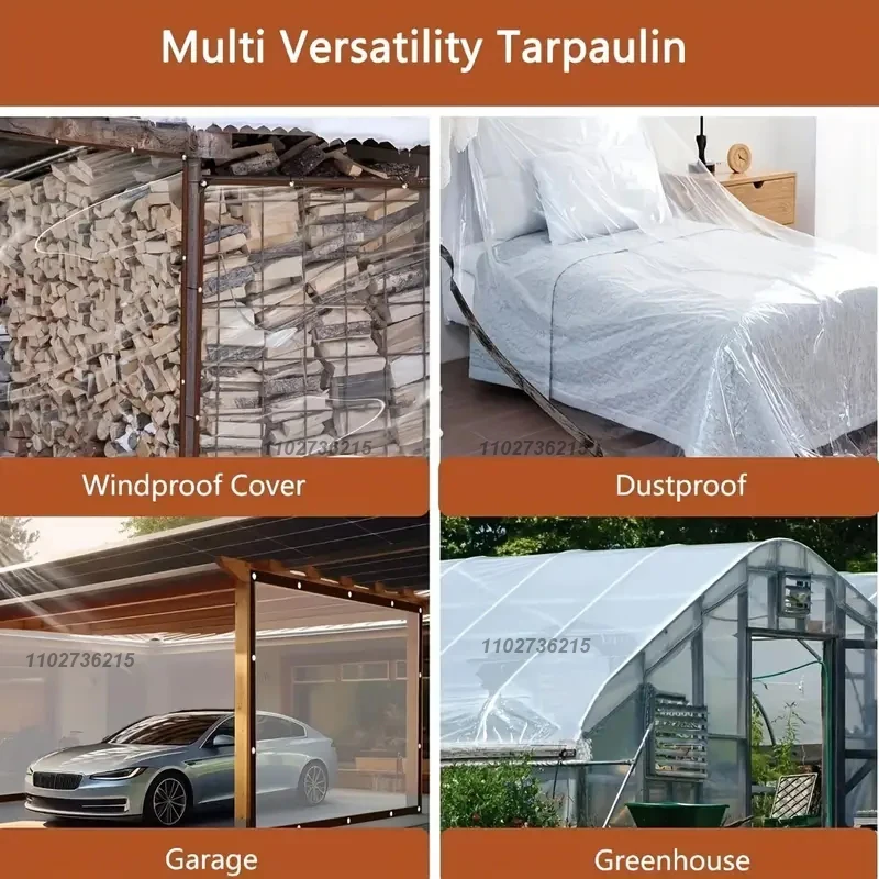 2x3m Transparent Plastic Gardening Shelter Film Waterproof Tarp Cloth for Terrace Succulents Insulation Tent Balcony Awnings