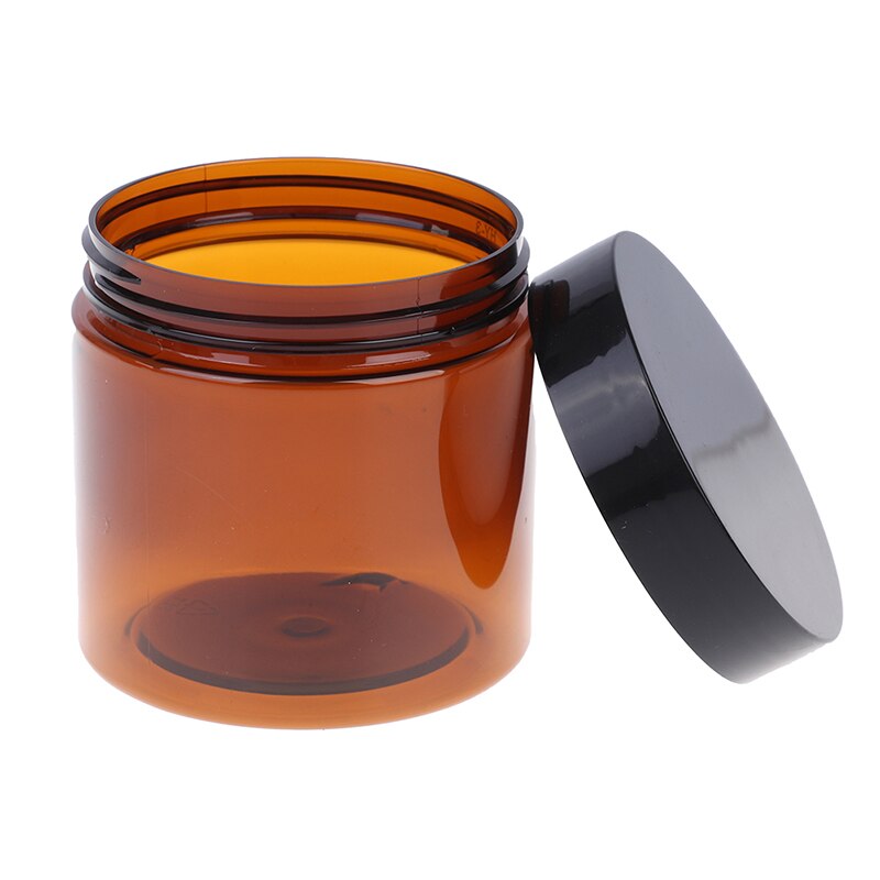 Bocaux ronds en verre d'ambre de 200ml, pour crème droite, avec couvercle en plastique noir, doublure intérieure pour pommade, Lotion faite maison, cosmétiques