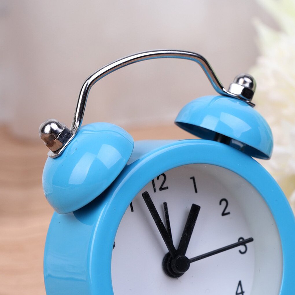 Mini Round Alarm Clock Desktop Table Bedside Clocks Kids Adults Travel Clock Decor Lovely Cartoon Alarm Clocks Dial Number Round