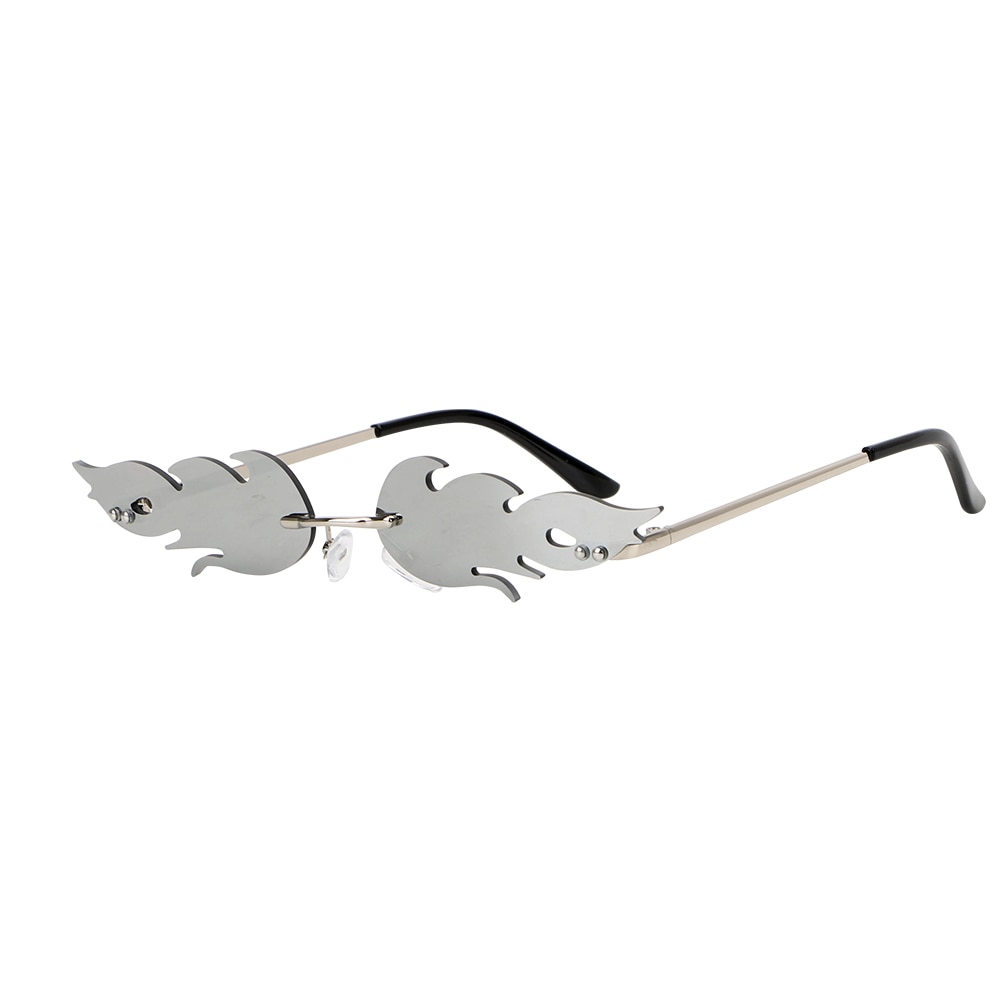 Uv 400 okra wave solbriller trend smal brand flamme solbriller bil kørselsbriller eyewear kantløse streetwear goggle