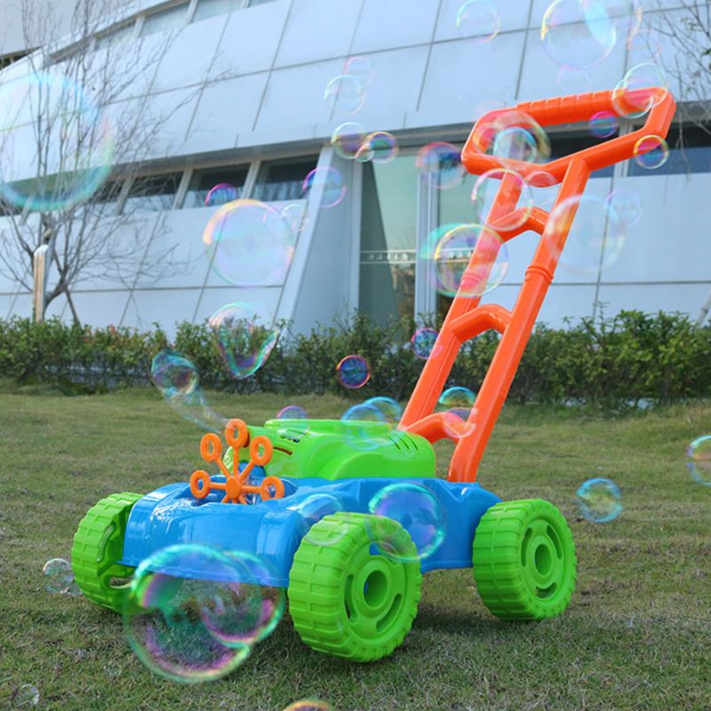 Prato Falciatrice Bolla Macchina Automatica di Spinta Auto Bubble Maker Ventilatore Bambini Interactive Giardino di Casa Giocattolo All'aperto