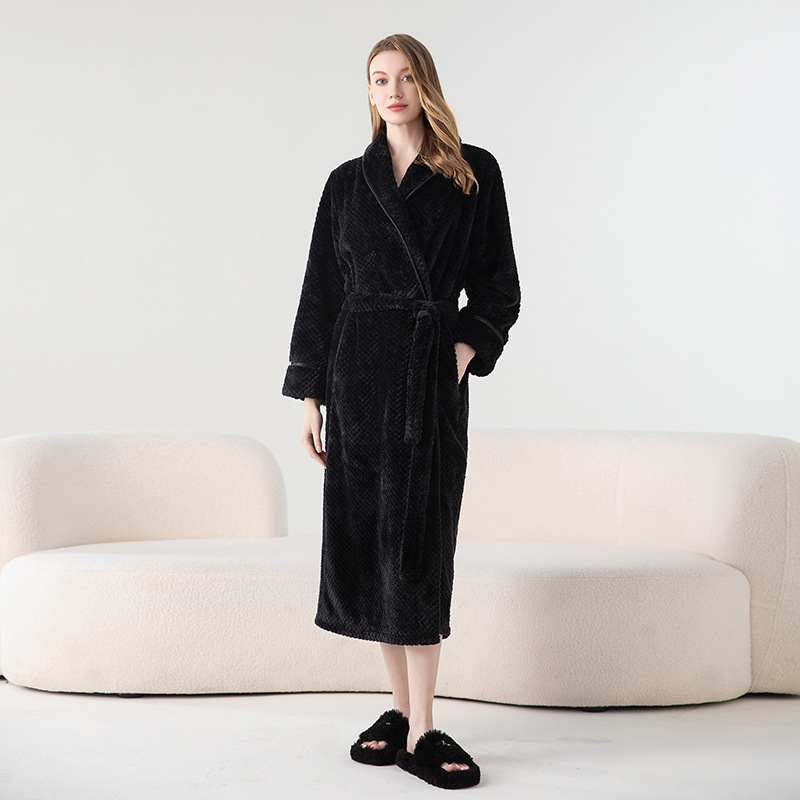 Paar Bademantel Herren halb-Samt Schlafanzug Herbst Winter gepolstert verdickt langen Bademantel Damen Heimat tragen Bademantel Frauen Universal-