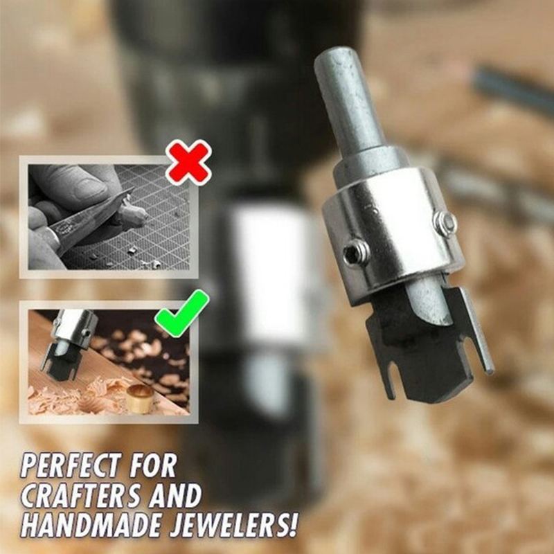 6PCS Premium Finger Ring Drill Bit Carbide Blades Handle Drill Woodworking Milling Cutter Ring Molding Tool DIY 18/19/22/24mm