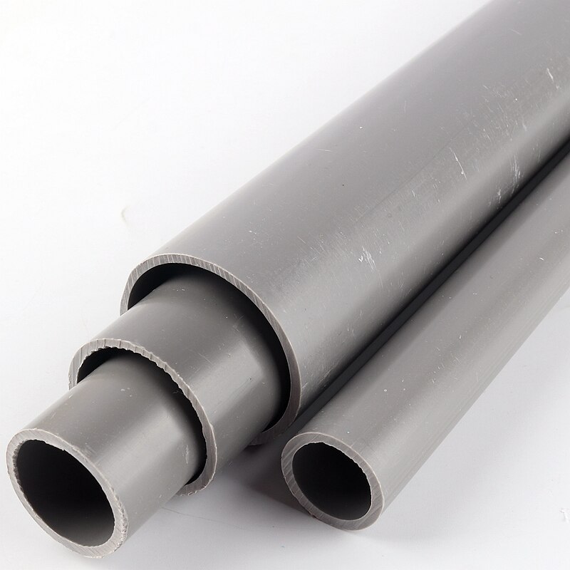 1-2pcs 20mm-110mm Outer-Dia 48-50cm Length Grey PVC Pipe Agriculture Drainage Home Garden Irrigation Tube Fish Tank Water Pipe