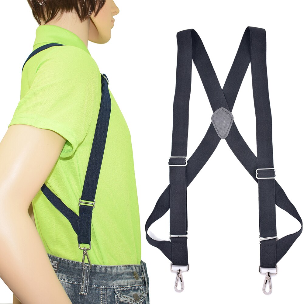 Mannen Zware Trucker Bretels 3.5Cm Breed X-Back Met 2 Side Clip Swivel Haken Verstelbare Elastische big Tall Broek Bretels