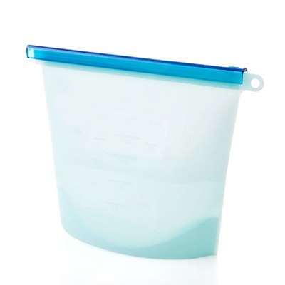 Zip Top Leakproof 3 Pcs Silicone Food Storage Containers Household Stand Up Zip Shut Container Cup Bowl for Kitchen Out: sealed bags blue