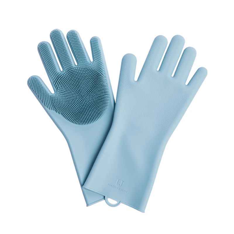 1 pair magic silicone dishwashing brush dish sponge sponge scrubbing gloves kitchen cleaning: A