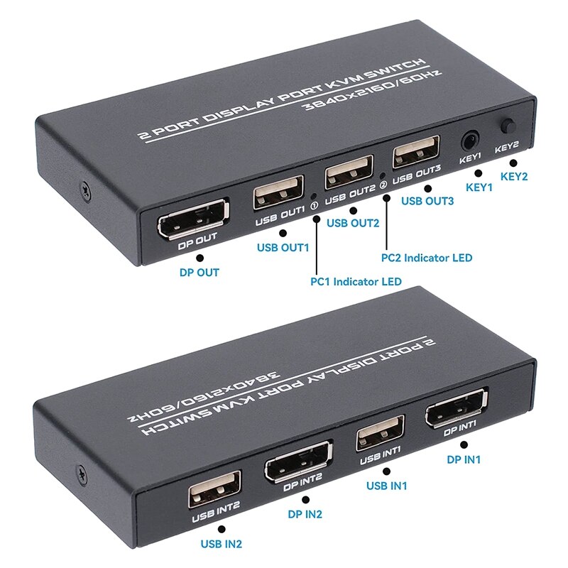 Displayport KVM Switch, 4K@60Hz DP USB Switcher Fo... – Vicedeal