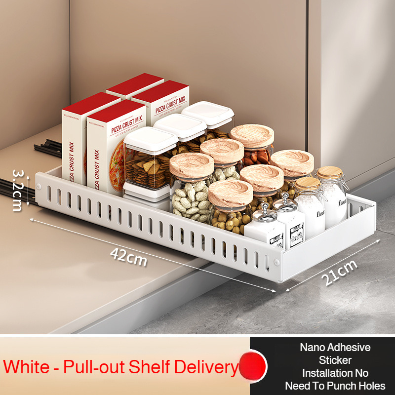 Regulowany organizer na naczynia kuchenne z wieloma poziomami, uchwyt na garnki i patelnie, oszczędzający miejsce regał robić szafki i blatu.: żółte światło