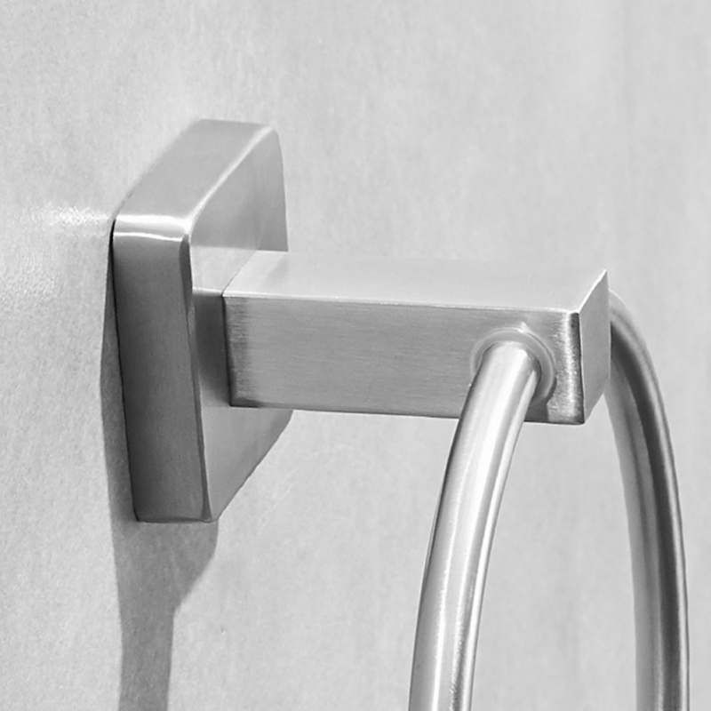 1PC Rvs Ronde Stijl Muur Gemonteerde Handdoek Ring Holder Hanger Badkamer