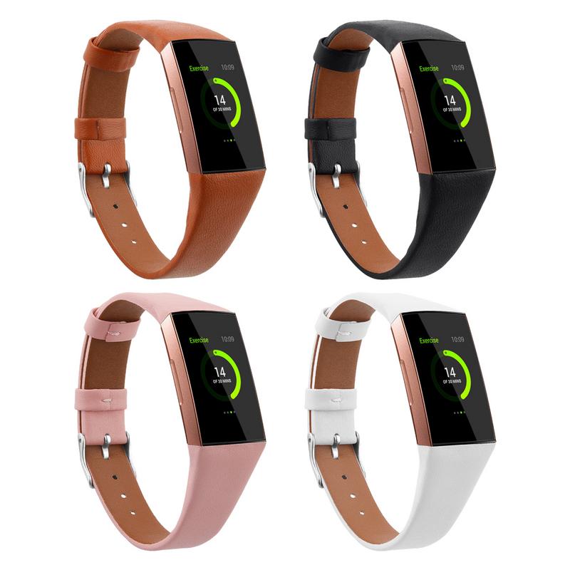 Accessoires de remplacement en cuir de luxe sangles de bracelet pour Fitbit Charge 3 pour femmes hommes