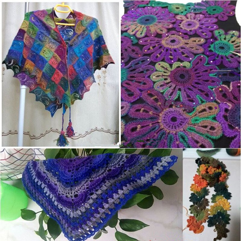 50G/Bal Kleurverloop Rainbow Wol Lijn Baby Wol Bal Breien Gehaakte Garen Ambacht Voor Naaien Diy doek Accessoires 2 Stuks