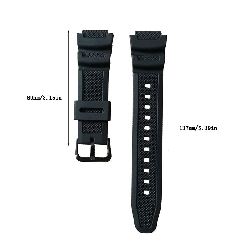 Silicone Watch Strap Stainless Steel Buckle Sport Wristband for CAsio SGW-100