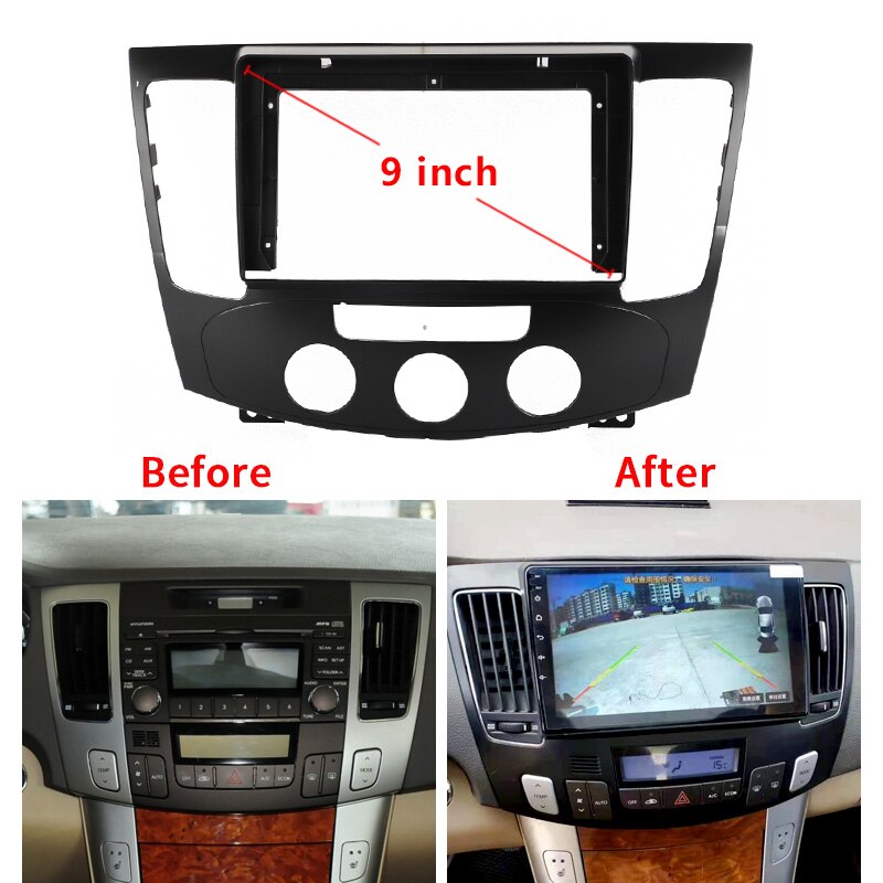 Zwart Abs Plastic 9 &quot;Scherm Auto Android Navigatie Dvd Dashboard Frame Vervangen Voor Hyundai Sonata Nfc dash Panel