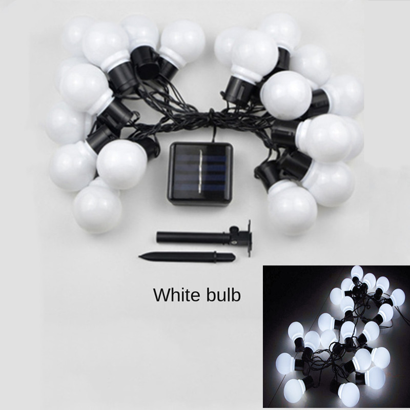 Festoon Light Bulbs Solar Led Light Outdoor Fairy Lights Garland Led Lights Christmas Garden Decoration Outdoor Street Garland: White Bulb-White / 3.5M 10LED