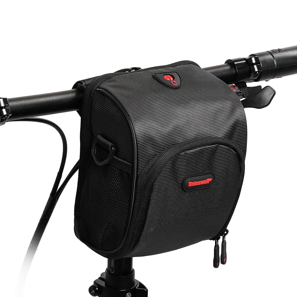 Cykeltasker cykel cykling udendørs vandtæt polyeste forkurv taske ramme rør styretaske sort med rem