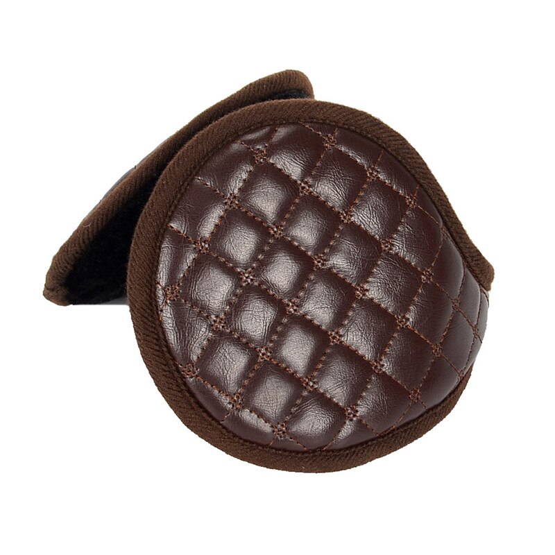 CLIMATE Men Blank Earmuffs Men PU Winter Ear Warmer Cover Muff Cool Army Warm Ear Muff PU Blank Ear Muffs for Men Women: Coffee