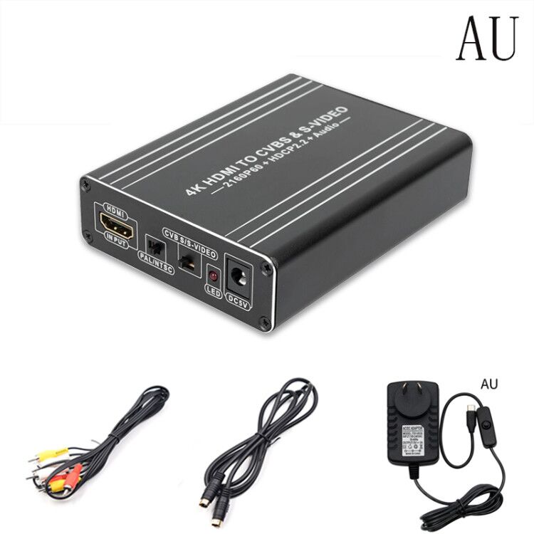 4K HDMI to Composite 3RCA AV S-Video R/L Audio Vdieo Converter Adapter Upscaler AV/S Cable for PC Laptop Xbox PS3 TV STB VHS VCR: With AU Plug