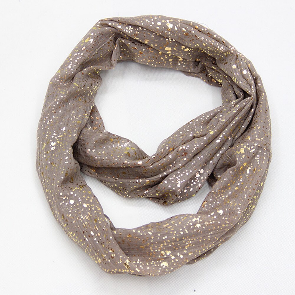 nueva europea Negro Azul Marino rojo anillo bufanda brillante bronceado dorado punto infinito Hijab bufandas Snood para damas