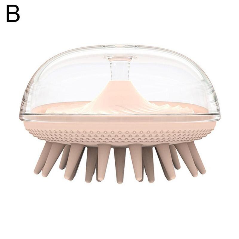 Silicone Head Body Scalp Massage Brush Silicone Shampoo Brush Hair Washing Comb Shower Brush Bath SPA Scalp Massager: 1pcs pink