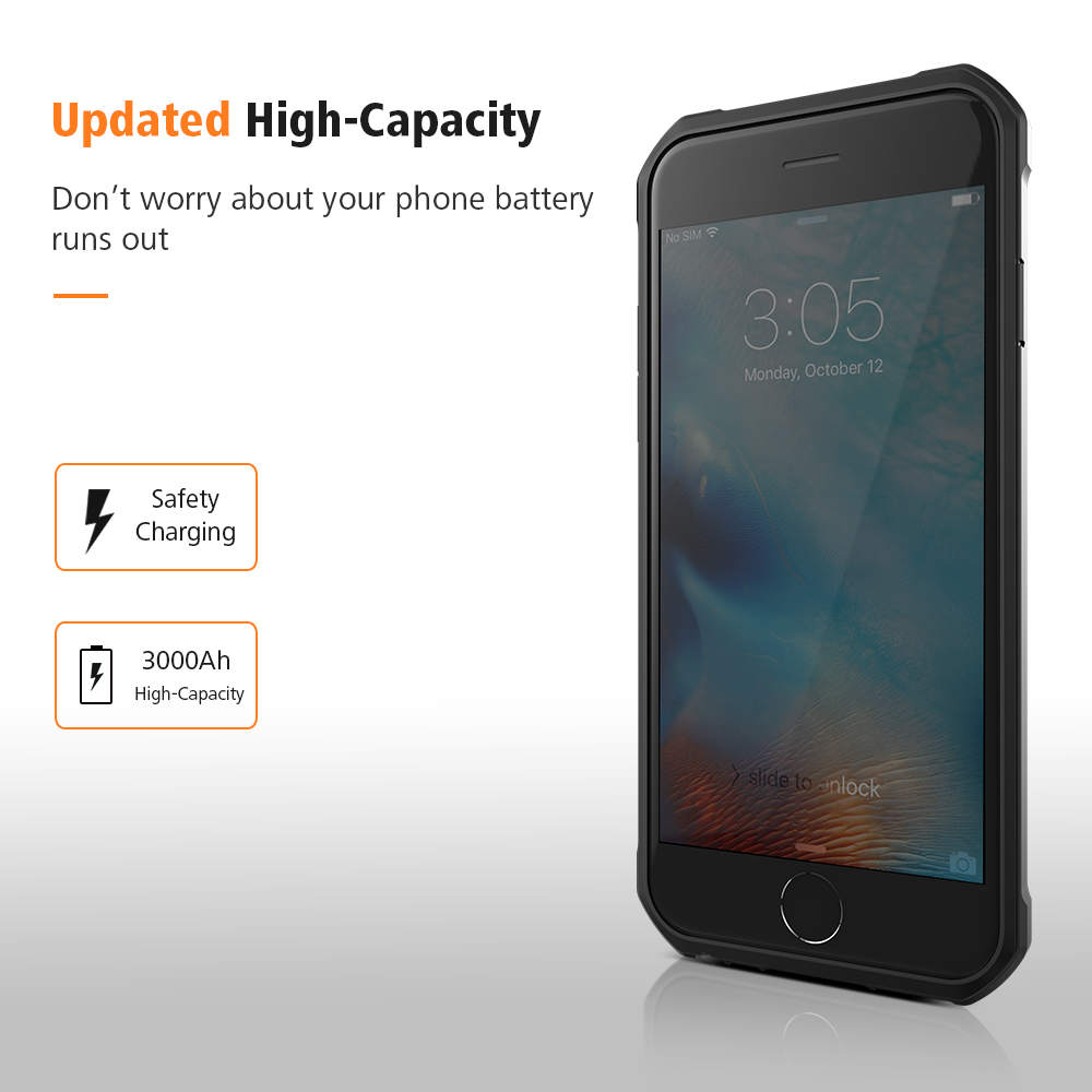 FLOVEME Battery Charger Case For iPhone 6 6s 7 8 Plus Power Bank Case Portable External Backup Charging Case Cover 3000/4200mAh