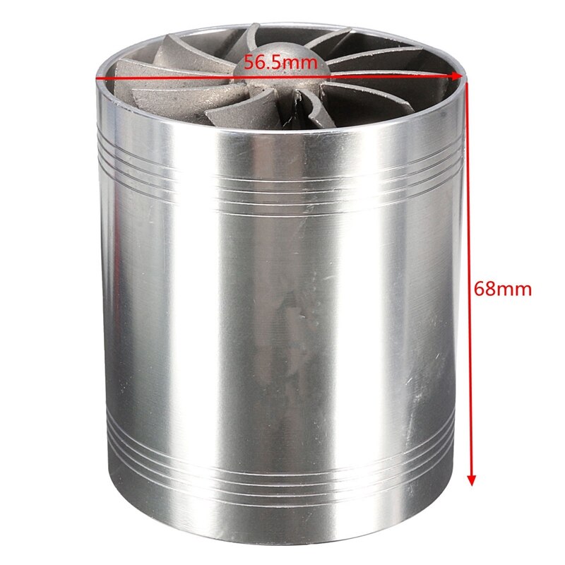Universal Car Double Turbine Turbo Charger Air Intake Gas Fuel Saver Fan Auto Car Supercharger