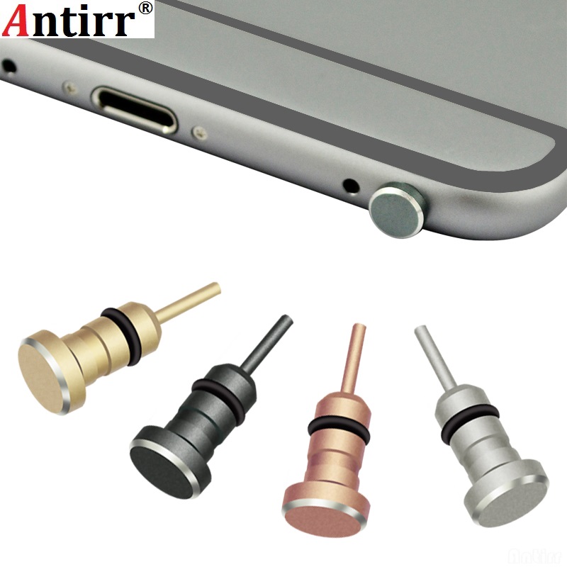 Antirr Metal 2 in 1 Phone Sim Card Tray Eject Pin Tool 3.5mm Earphone Jack Anti Dust Plug Dustproof Cap For Apple iPhone xiaomi